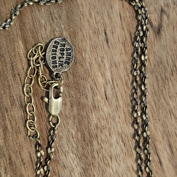 VTG‎ Signed ANNE KOPLIK PENDANT NECKLACE Blue Rhinestone Aqua Teal 18" USA Made - Picture 6 of 11